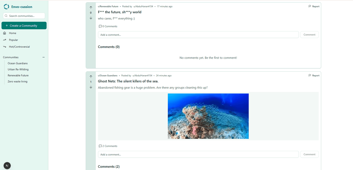 EnvoCussion - AI-Moderated Community Forum screenshot 3
